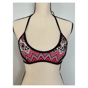 Orange and black bikini top